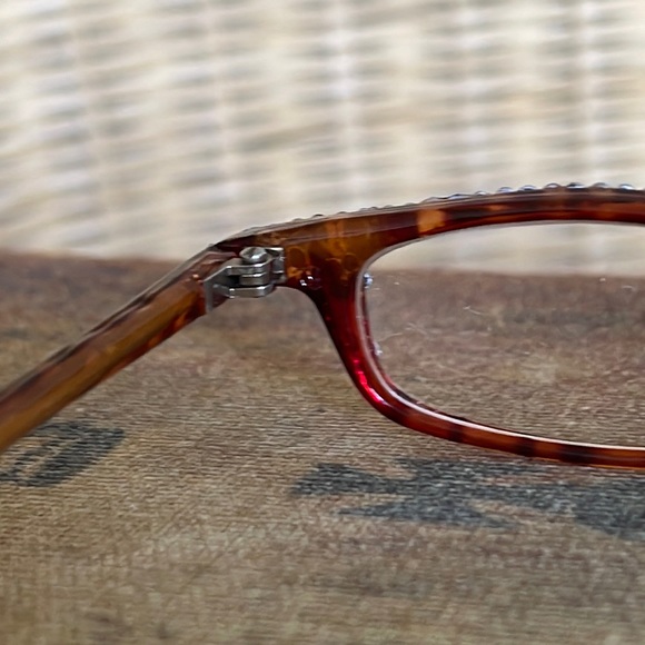 NWT Brown Tortoise Frames With Tiny AB Crystals Bling Reader Glasses 1.00 & Case - Picture 11 of 12